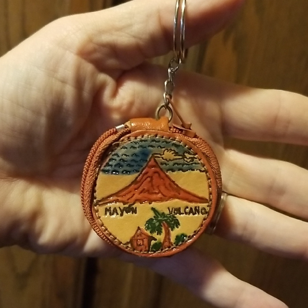 Handmade Volcano🌋 Design Leather Keychain